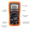 Neoteck Digital Continuity Capacitor Alligator Clip Japanese Instruction Manual Batteries Included Multimeter, Voltage, Current, Resistance, Check,