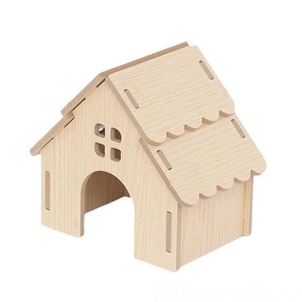 Durable Hamster House Natural Wooden Small Pets Hideaway New Hamster Hide Villa  for Chinchilla