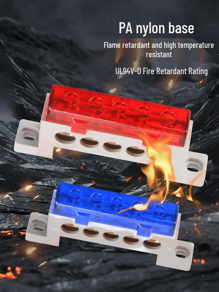 A10 Pure Copper Flame Retardant Distribution Box: Neutral, Fire, Ground Lines Universal Busbar Terminal Block