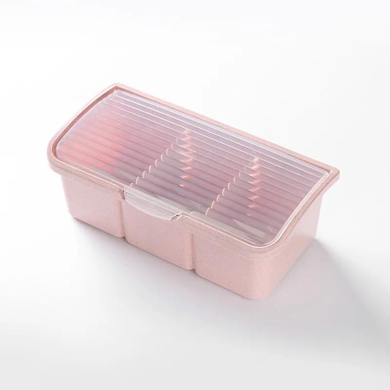 Коробка для приправ, контейнер для хранения приправ, подставка, банка для специй, 4 ячейки с ложкой, контейнер для хранения приправ, банки для специй