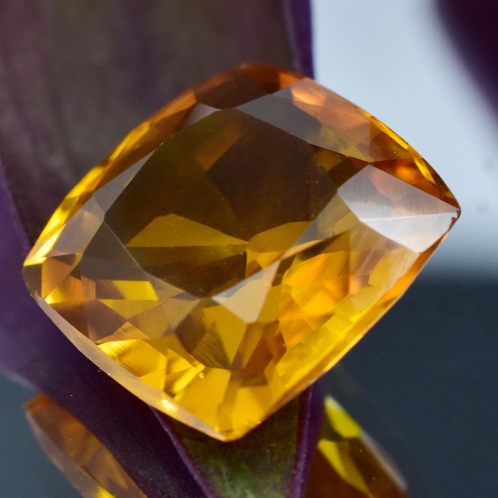 Natural 7.45 Carat Yellow Sapphire Square Cushion Cut Loose Gemstone