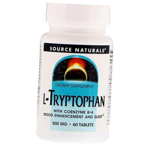 Триптофан и Витамин В6, L-Tryptophan with Coenzyme B-6, Source Naturals 60таб (27355004)