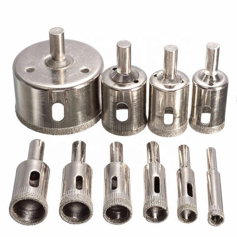 Steel Drill Bit Set 10pcs Diamond Coated HSS for Power Tools 6mm-30mm Tile Marble Glass Ceramic Hole Saw Drilling Bits