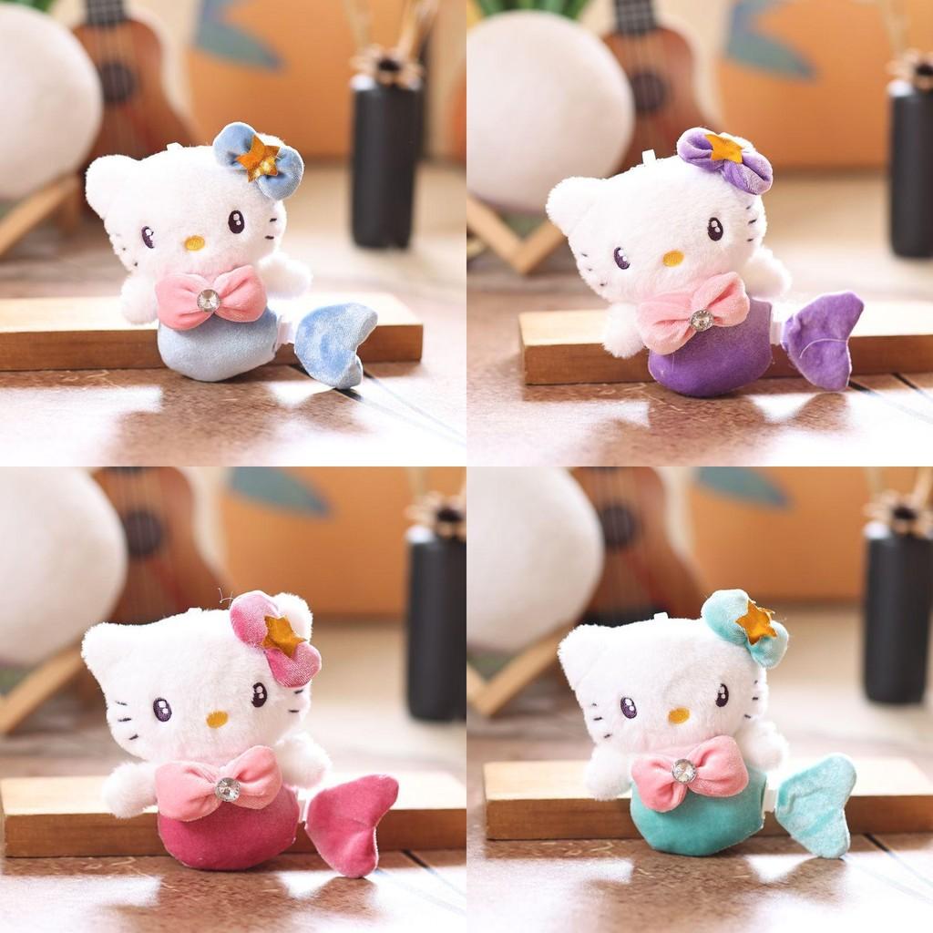 Plush Pendant Mermaid Bag Keyring Keychain Cat Animal Doll Pp Cotton