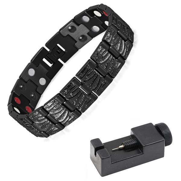 15mm Heavy Punk Rose Gold Color Magnetic Therapy Chain Bracelet Men Women Rock Black Stainless Steel Bike Health Bangle  Jewelry