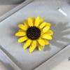 Художественный декор в подарок красивая эмалевая брошь-цветок маргаритка желтая булавка-подсолнух винтажный стиль