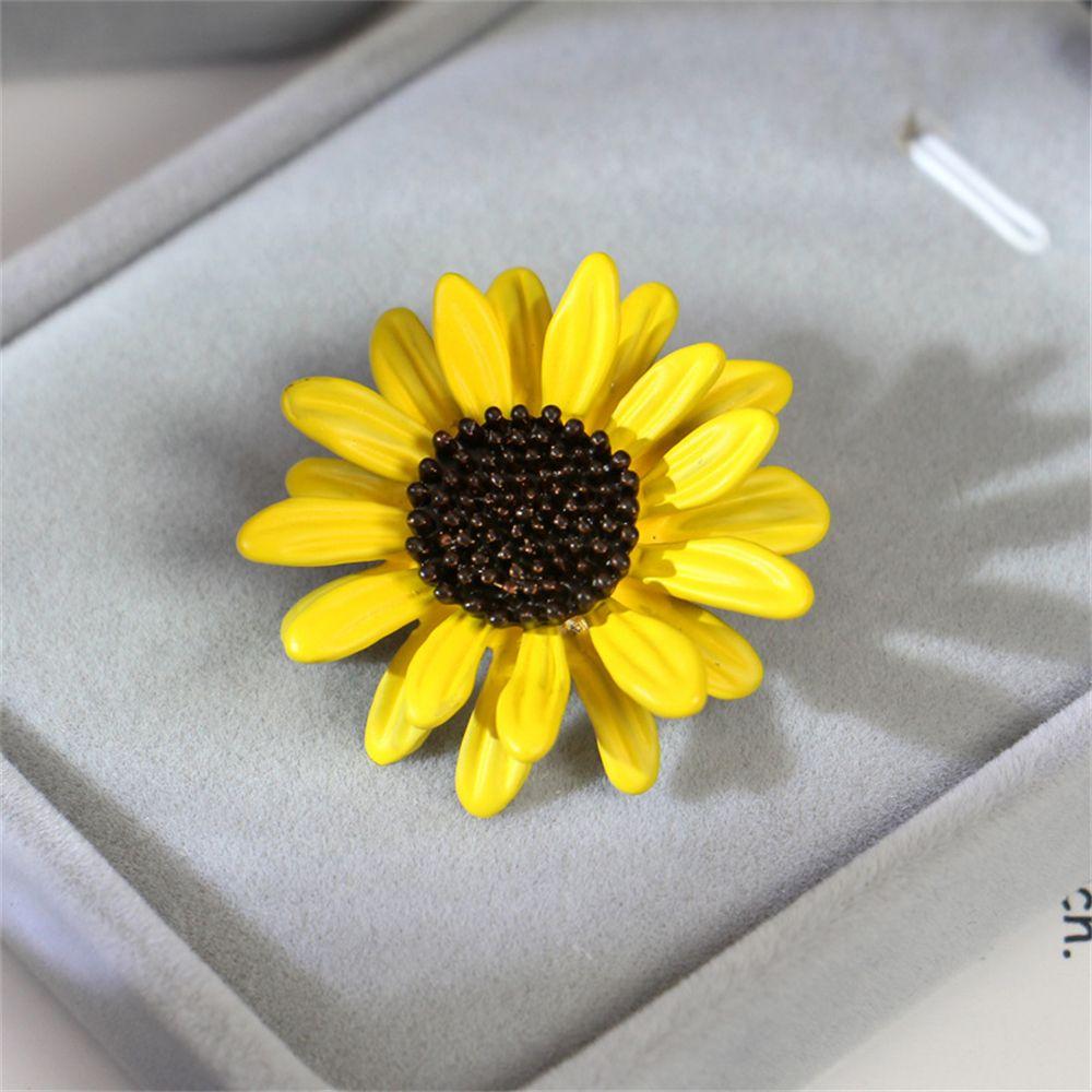 Сплав Модные украшения Красивая брошь в винтажном стиле Цветок маргаритки Желтая брошь-подсолнух Эмаль