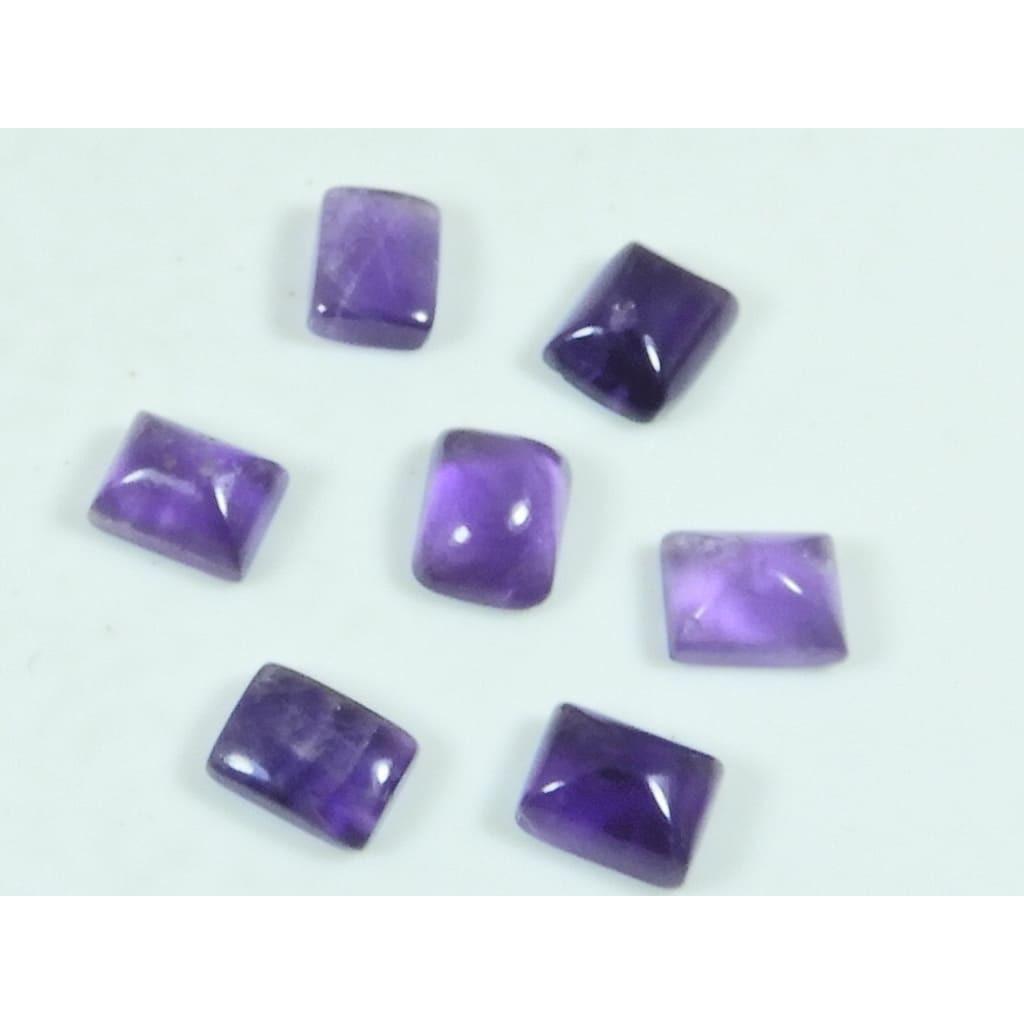 7X9MM Natural Amethyst Octagon Cabochon Loose Gemstone 7Pcs Lot 19Cts. C-3626