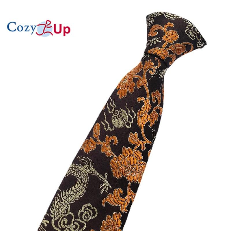 Cozy Up Мужской галстук для жениха, шафера, с рисунком китайского дракона, повседневный и модный, 146x8x3,5 см