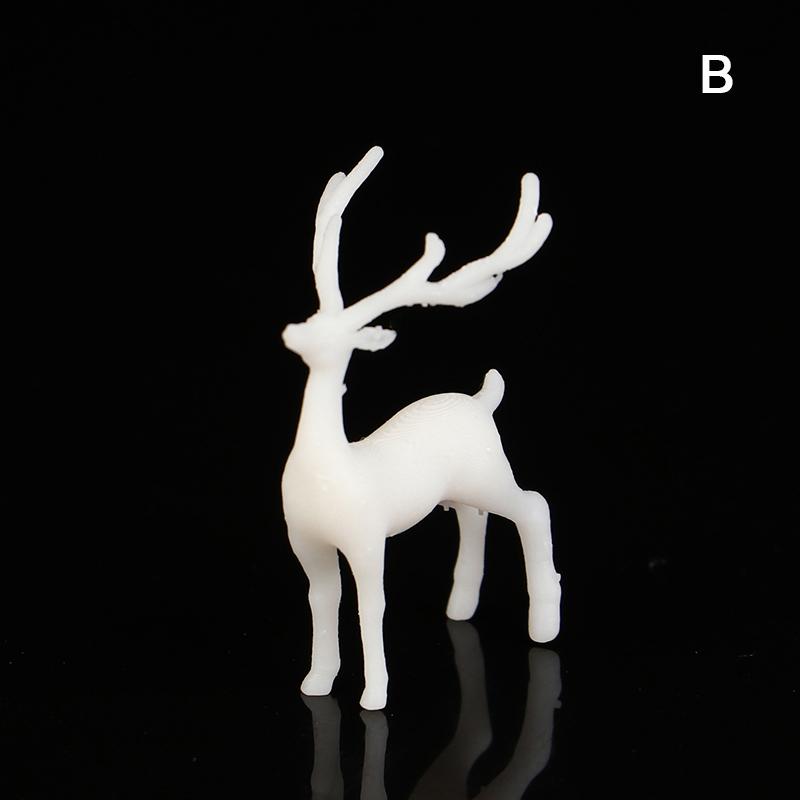 1Pc Mini Resin Deer Christmas Forest Elk White Dessert Table Decor Merry Christmas Decor For Home Kids Year Gift KTY