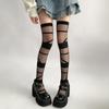 Lolita JK Style High Tube Long Socks Nylon Above Knee Stocking Transparent Stripe Stockings  Summer