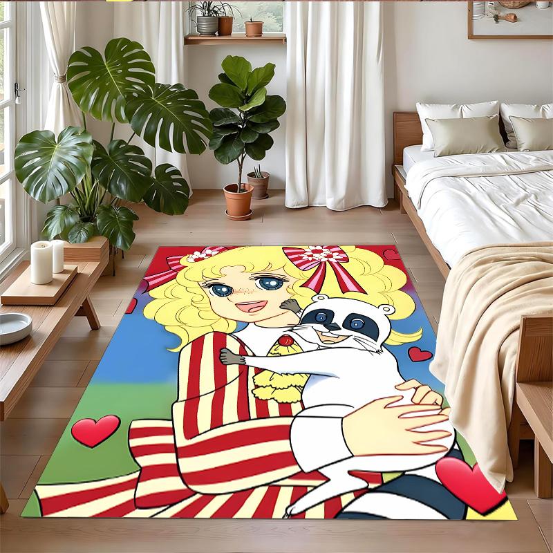 Anti‑Slip Crystal Velvet Floor Rug, Candy Candy Design Carpet for Indoor Living Bedroom Home Decoration