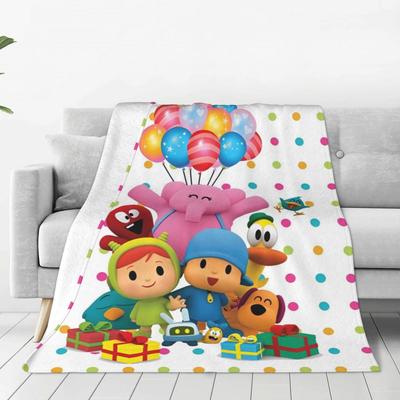 P-POCOYO Элли Пато Фред Лула Сонная Птичка Флисовые Одеяла Мультяшные Смешные Пледы для Кровати Дивана Софы Одеяло Легкое