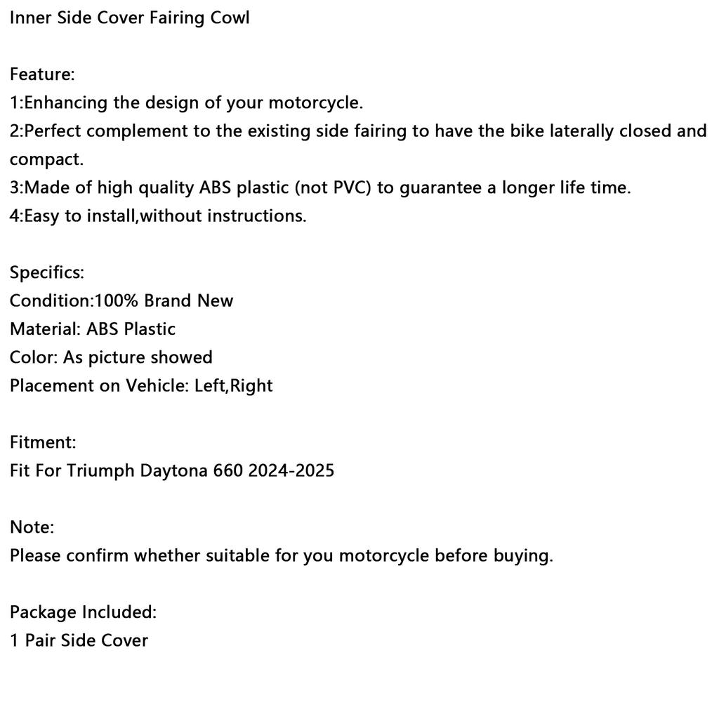 Внутренняя боковая крышка обтекателя для Daytona 660 2024-2025
