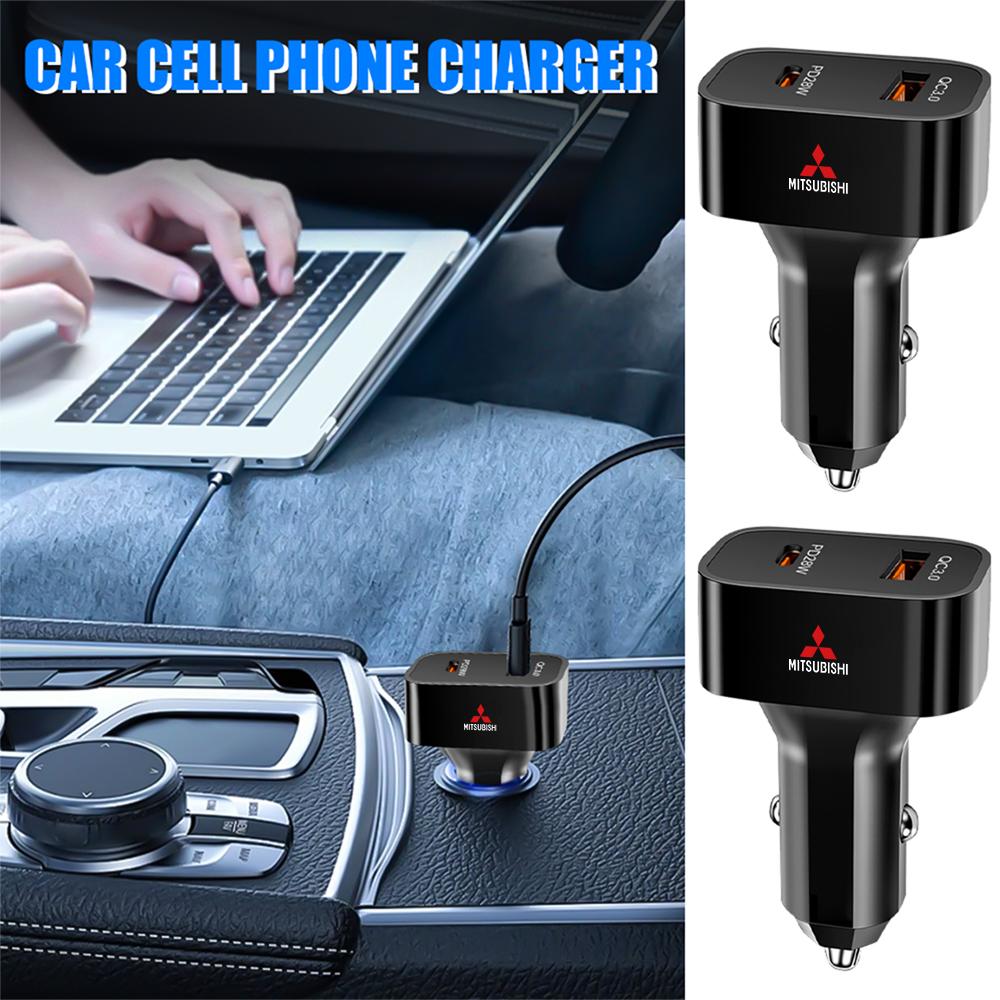 hkbn2 25W Car Charger Phone Charger Car Adapter Socket for Mitsubishi Lancer 10 Xpander Pajero 4 Montero V73 Triton Auto Accessories