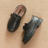 Boys' Black Leather Performance Shoes, Genuine Soft Soles, British Style for Students and Flower Girls