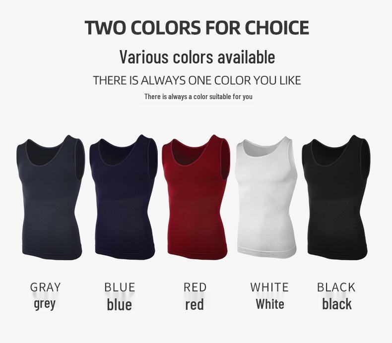 Мужская бесшовная корректирующая майка: Контроль живота, Биндер для груди, Фитнес-основа.