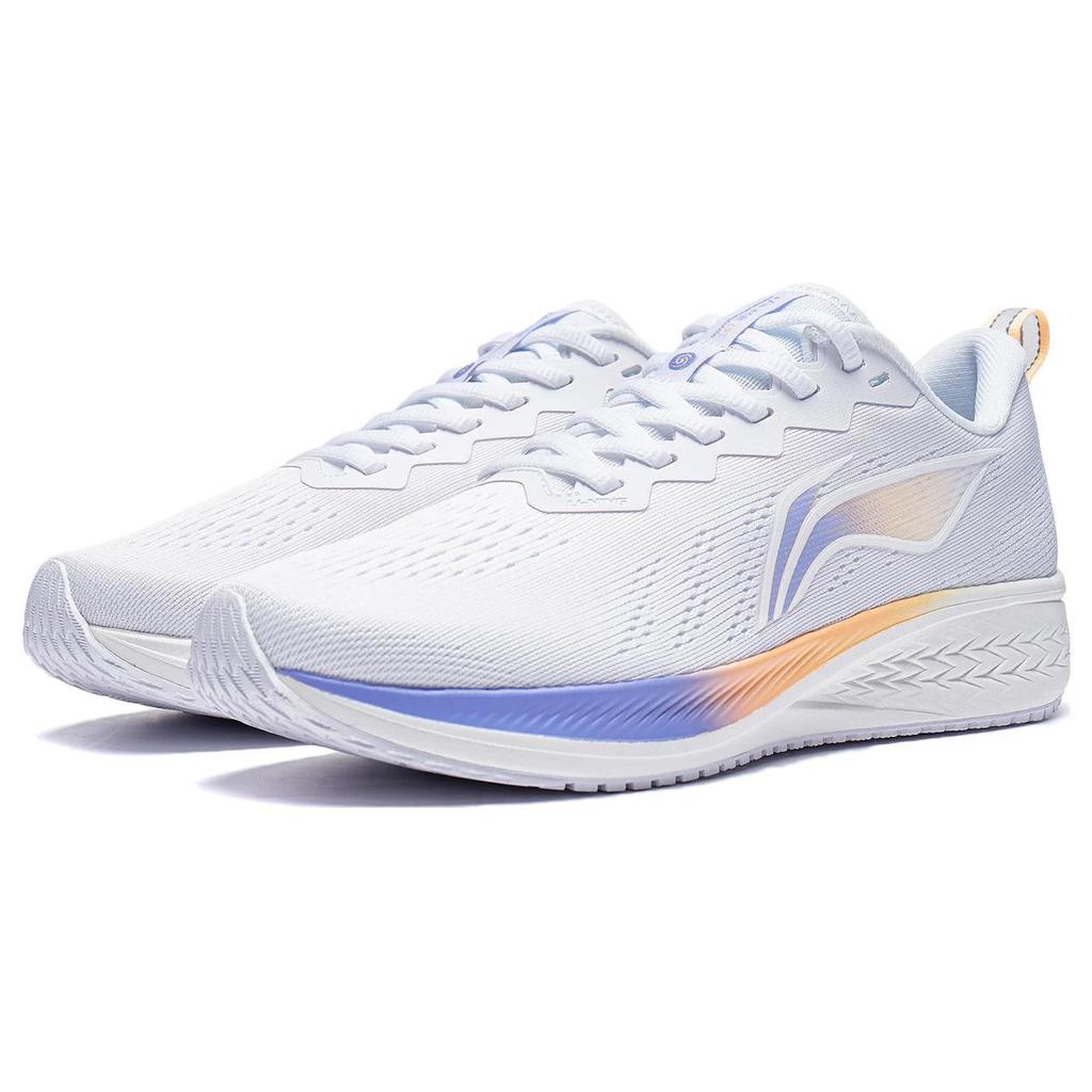 Li Ning Red Hare 6 Сетчатые, Амортизация Текстильная, Износостойкие Низкие Беговые Кроссовки Женские Бело-Оранжевые ARMT016-17