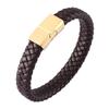 Fashion Leather Bracelet Stainless Steel Buckle Men Women Leather Bracelet Jewelry Charm Bracelet