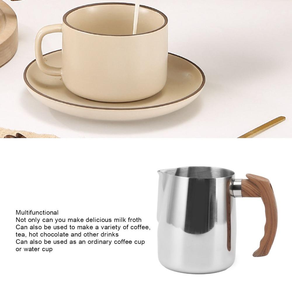 600ml Capacity Stainless Steel Frothing Cup Dripless Spout Milk Frothing Pitcher Cappuccino Making