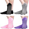 4 пары носков Slip Socks Non Slip для йоги, батута, носков с захватами, липкие домашние спортивные носки для взрослых женщин