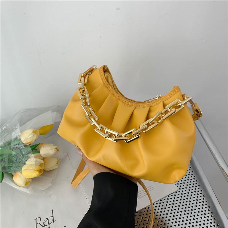 Модная текстурированная сумка кроссбоди «Облако» 2022 года - Универсальная плиссированная сумка с цепочкой