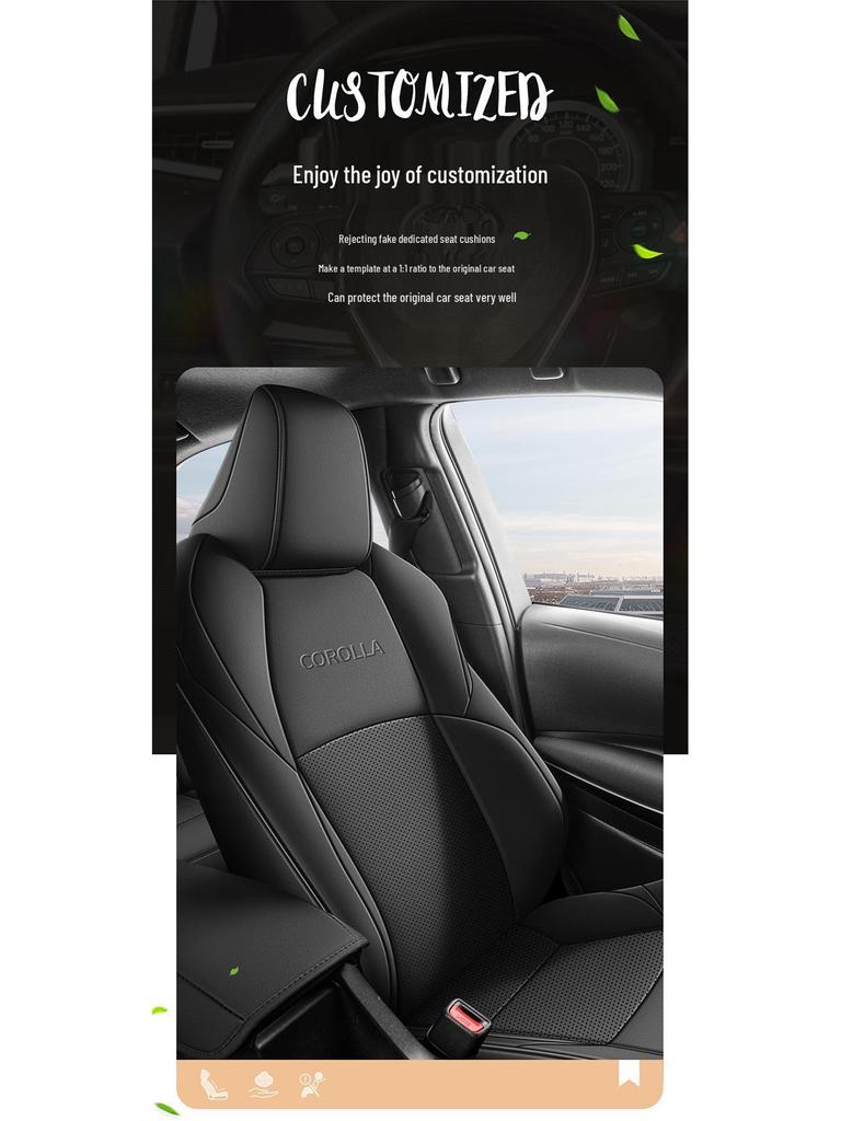 Универсальные всесезонные чехлы на сиденья для Toyota Corolla, подходят для моделей с двойным двигателем, полностью закрывающие подушки автомобильных сидений
