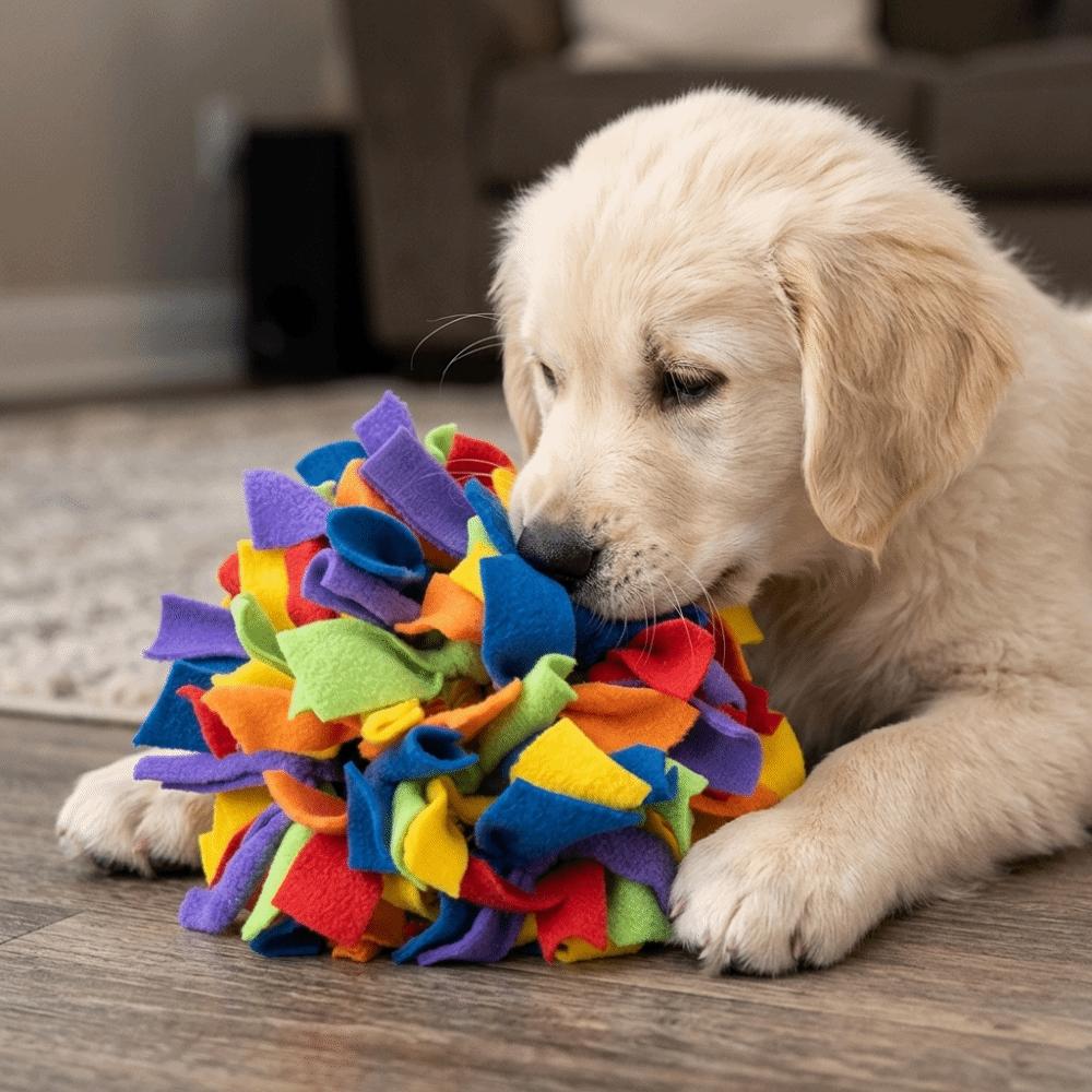 Round Shape Food Hiding Toy Rainbow Color Pet Chew Ball Washable Dog Enrichment Toy Brain Training
