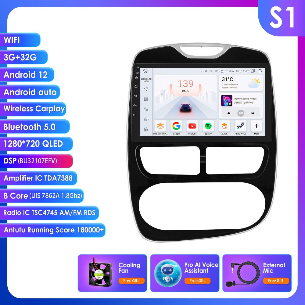 OSSURET 10,1" Android 13 Автомагнитола GPS Стерео для Renault Clio 2012 - 2016 мультимедийный плеер 4G DSP Carplay 2din Интеллектуальный экран автомагнитолы Fm