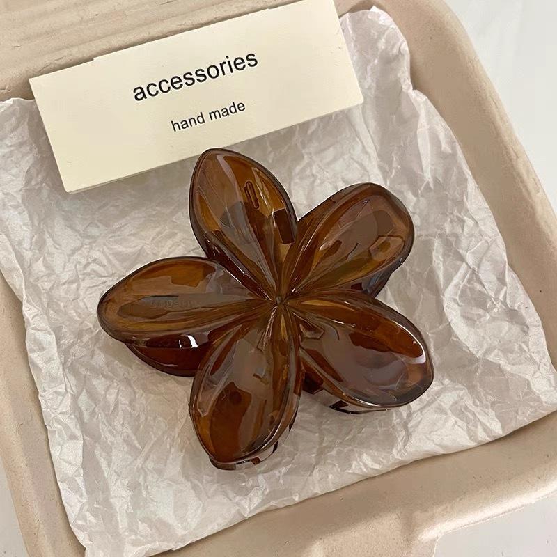 Модная заколка для волос в виде цветка для женщин, гавайская акриловая большая заколка для волос в виде крабовой заколки кофейного цвета в виде акулы, головной убор, аксессуары для волос