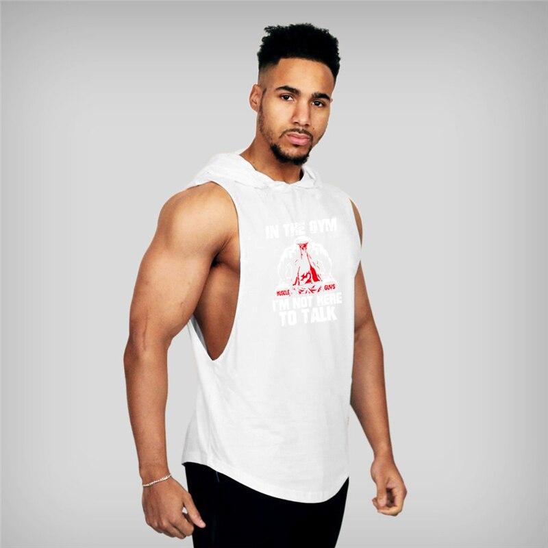 Muscleguys Новая спортивная одежда, бодибилдинг, стрингер, майка с капюшоном, мужская хлопковая рубашка без рукавов с мышцами, мужская спортивная майка с капюшоном для фитнеса