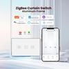 Умный выключатель для штор Zigbee с голосовым управлением Alexa, сенсорным экраном, алюминиевой рамкой и приложением для установки расписания
