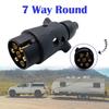 7 Way 7 Pin Round Plastic 12V RV Trailer Plug Connector Standard Car Socket Plug Automotive Replacement Parts