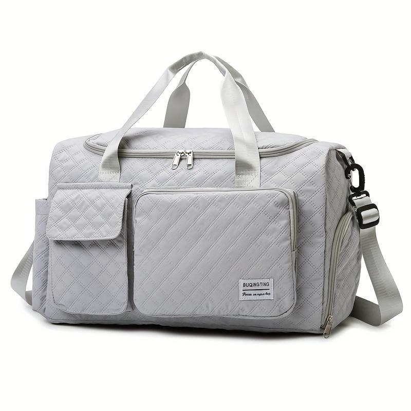 Large Capacity Durable Nylon Travel Duffle Bag,Spacious Portable Gym Sports Tote, Stylish Argyle Pattern Weekender Overnight Bag