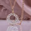 Fashion Circle Pendant Necklace Two-color Plating Necklace For Men And Women Exquisite Chain