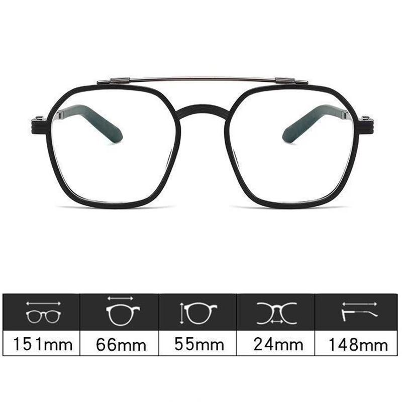 Oversized Myopia Glasses Matte Frame Double Beam Square Blue Light Blocking Men Women Computer Eyewear Diopter -0.5 To -6.0