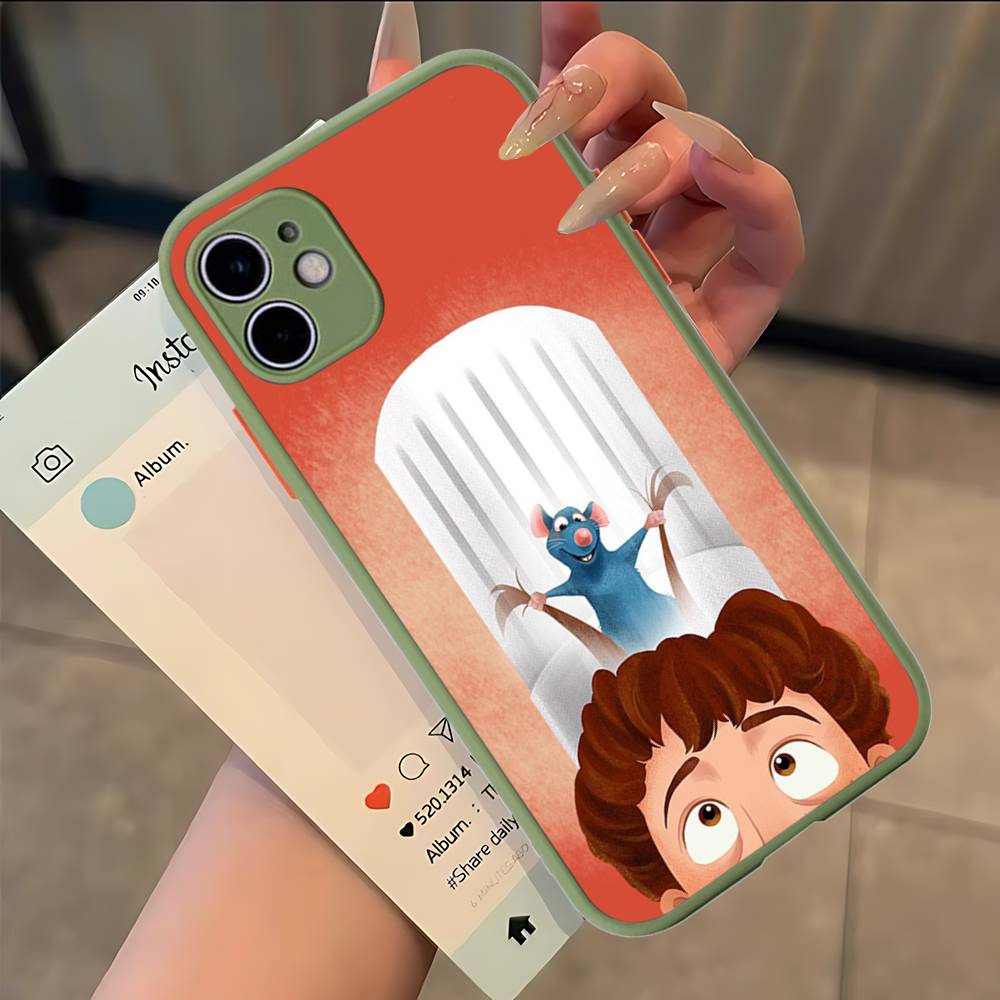 Матовый защитный чехол Remy Ratatouille для iPhone 16 15 14 13 12 11 Pro Max X XS MAX