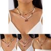 Romantic Heart Pearl Choker Necklace With Cherry And Strawberry Charms For Girls