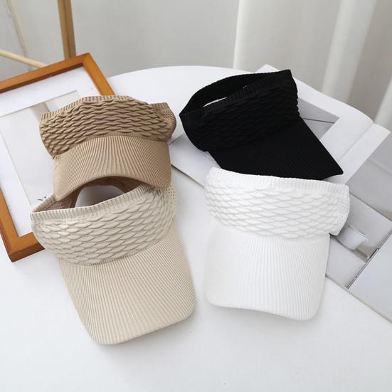 Women Summer Sun Visor Hat Adjustable Empty Top Baseball Cap Elastic Knitted Sports Hat for Tennis Golf Running