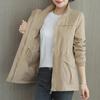 Double Layer Women Windbreaker New Spring Autumn Short Coat Fashion Plus Size Stand-Up Collar Ladies Jacket