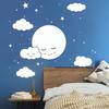 White Cartoon Smiley Cloud Stars Wall Sticker Kids Baby Rooms Decorations Mural Bedroom Wallpaper Home Decals Nursery Stickers