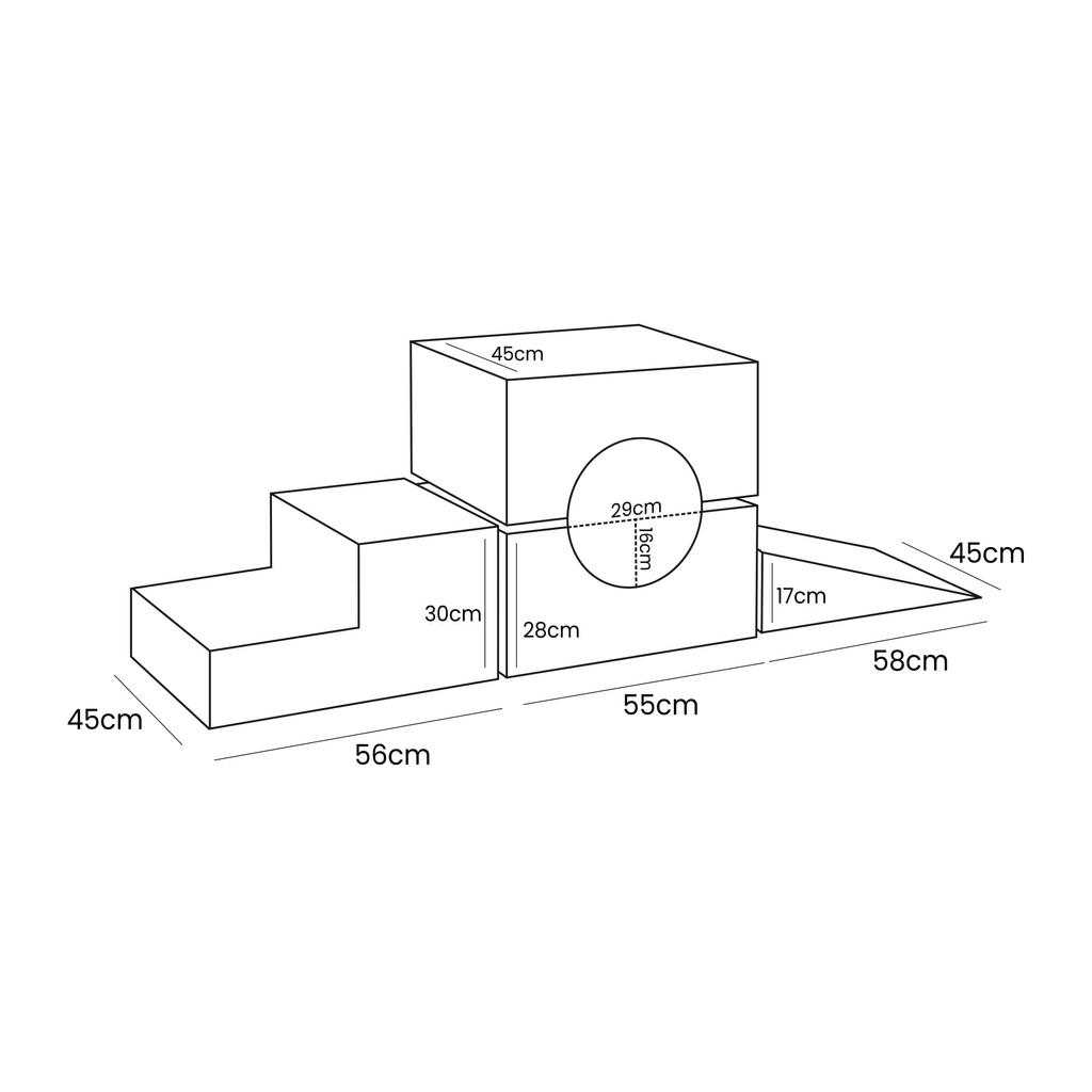 Набор для активных игр MeowBaby®, набор из 5 предметов, безопасный для использования в помещении, мягкая детская интерактивная игрушка из пенопласта для ползания, вельвет