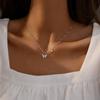 Copper Butterfly necklace for women in summer, niche, versatile, exquisite, luxurious, high-end, collarbone chain