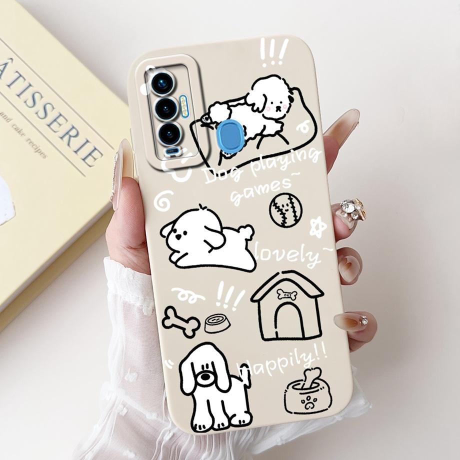Funda For Tecno Camon 18 18i 18P 18 Primer CH7 CH6 Case Capa Soft Matte Silicone Bumper Cartoon Animal Painting Back Cover