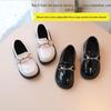 2025 Spring & Autumn Kids' Black Leather Shoes: Children's Princess & Boys' British Style Fashion Leather Shoes.