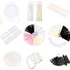 26 Sizes False Tips For Nail Art Display Chart Oval Fan Style Holder Nail Gel Polish Stand Organizer Clear Nature Black Manicure Tools