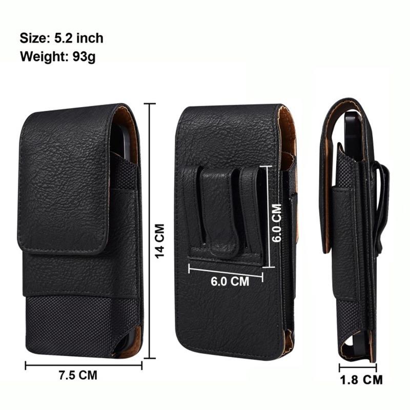 Universal Leather Men Waist Bag Mobile Phone Belt Clip Case Phone Holster Pouch