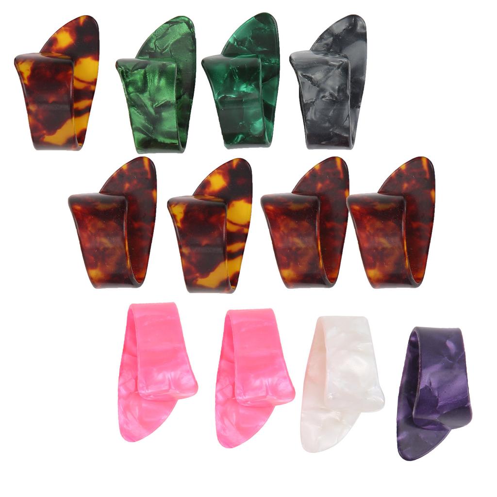 12Pcs Finger Picks Thumb Celluloid General Guitar Parts Instrument Accessories Storage Box