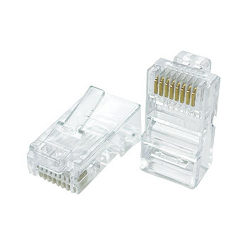 100PCS Unshielded RJ45 Modular Plugs Cat5e Networking Cable Connectors with Injection Molded Housing