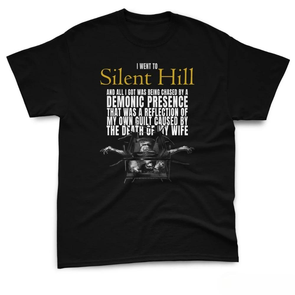2026 Смешная S-Silent Hill 2 Видеоигра Черная Ретро Игровая Футболка Мужская Женская Праздничная Повседневная Футболка с Короткой Рукавой Свободная Футболка